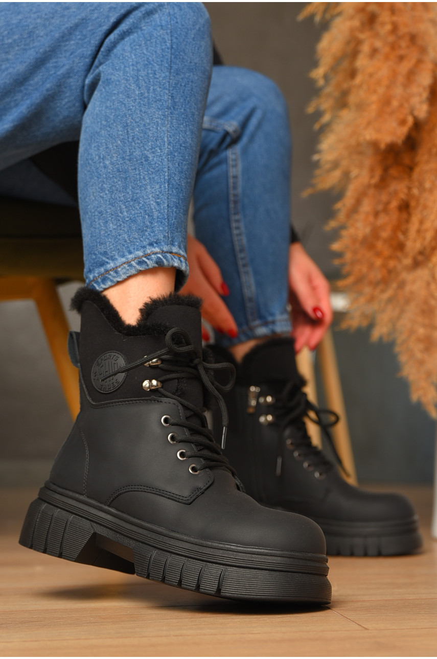 Ботинки женские зимние черного цвета 600-1 208456