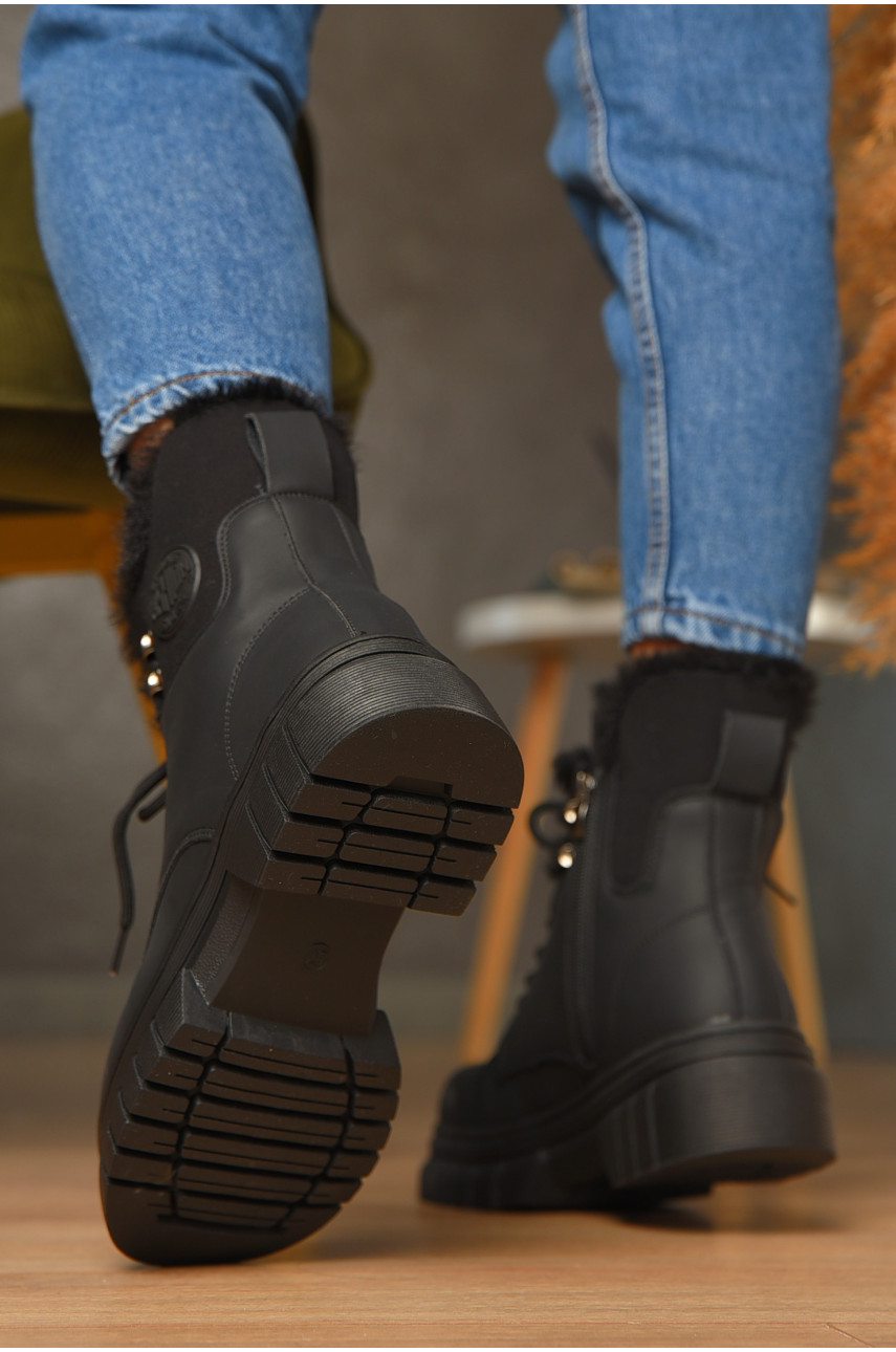 Ботинки женские зимние черного цвета 600-1 208456