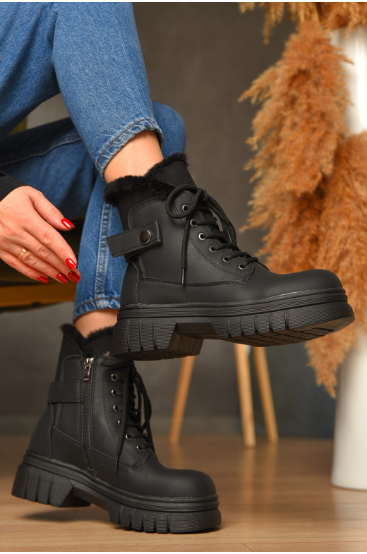 Ботинки женские зимние черного цвета 802-2 208458