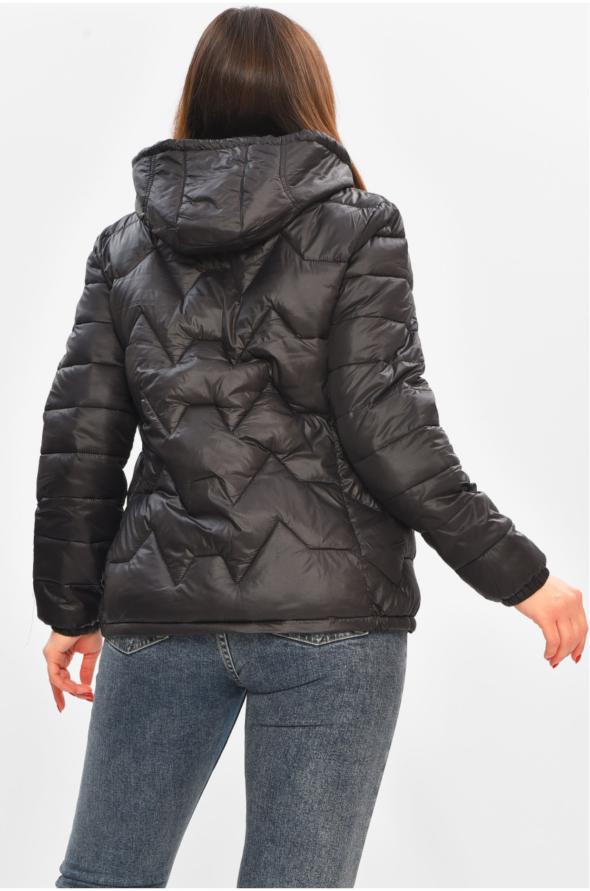 Куртка женская демисезонная черного цвета В-327 208489