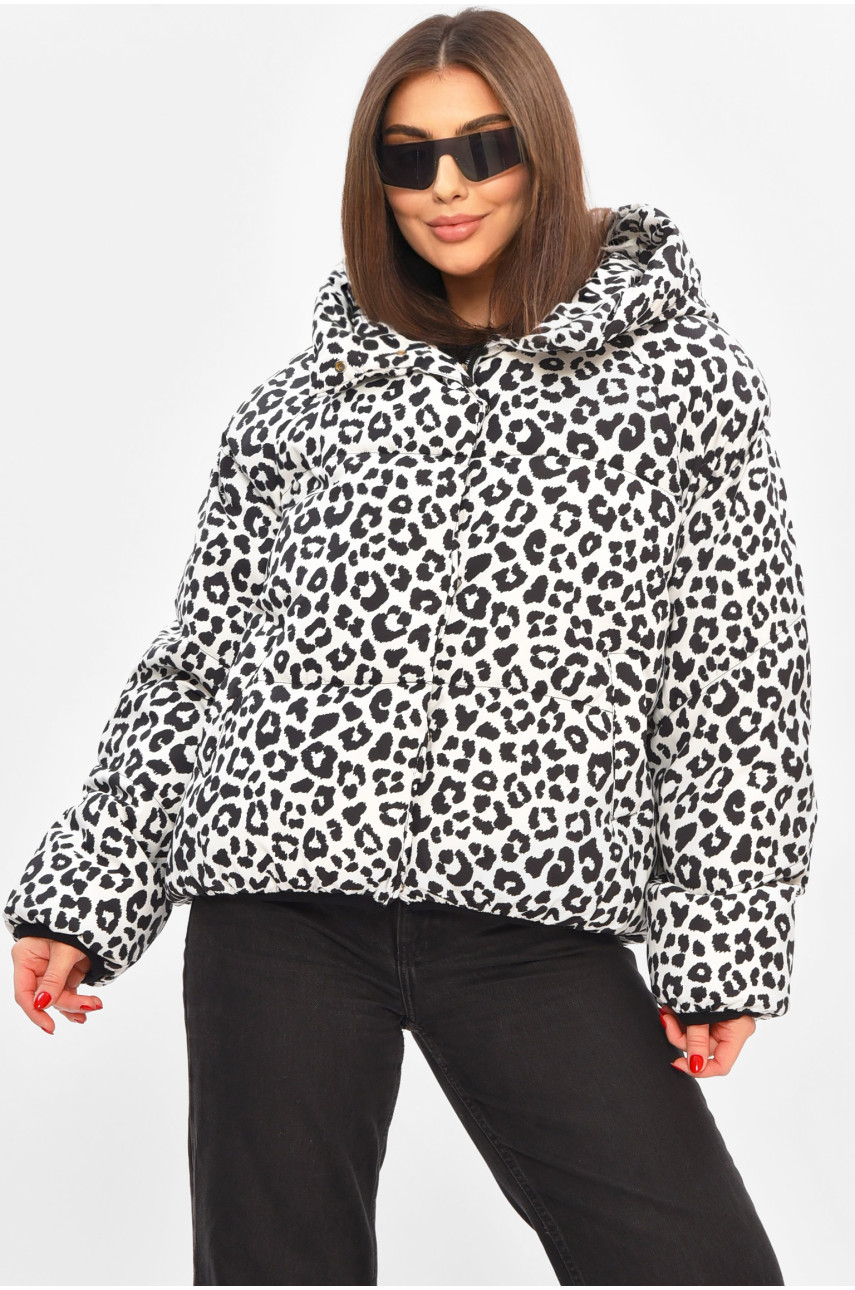 Куртка женская демисезонная белого цвета с принтом 05 208499