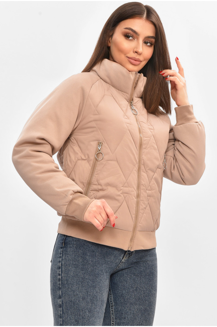 Куртка женская демисезонная бежевого цвета 191 208503