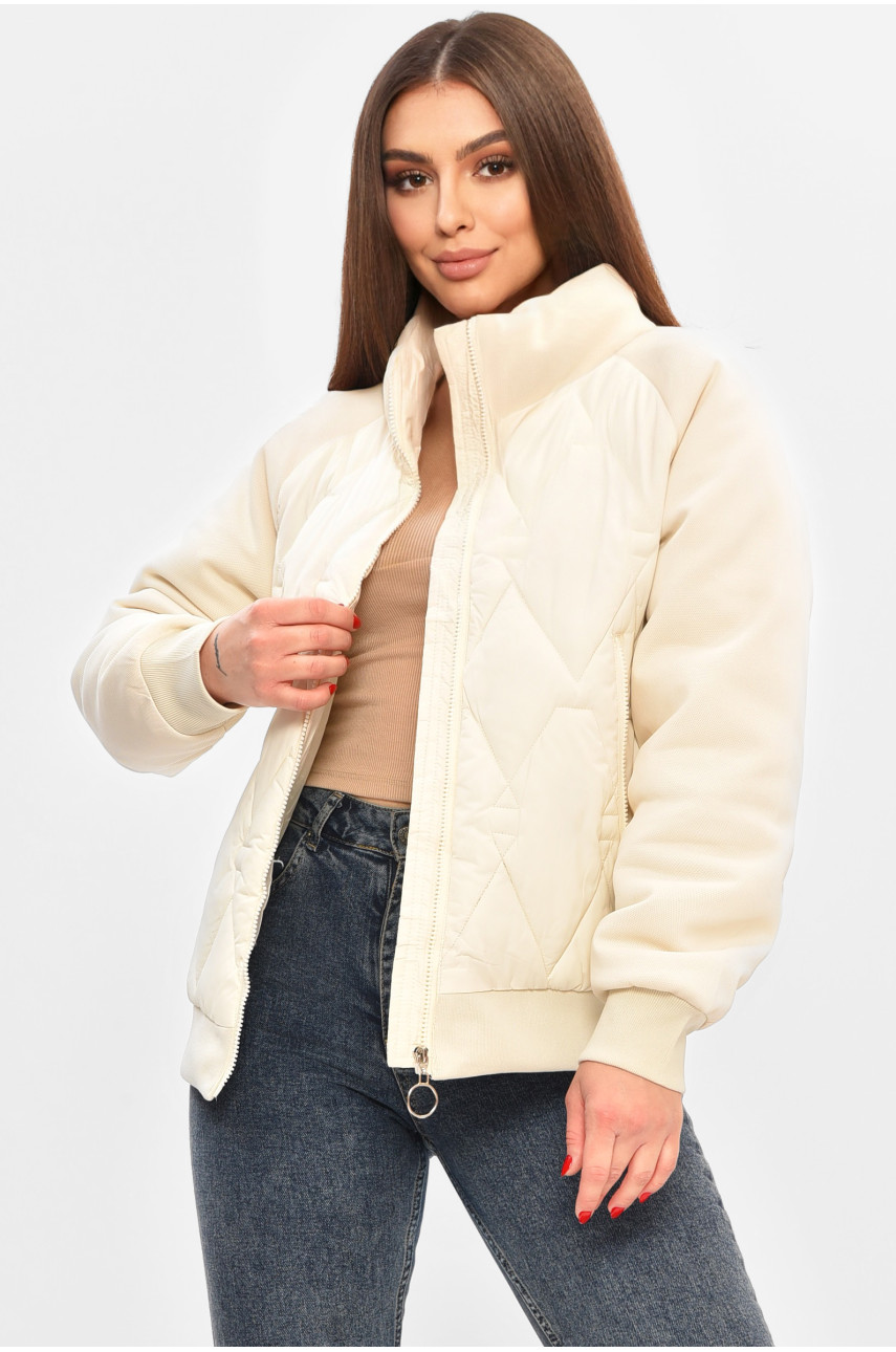 Куртка женская демисезонная молочного цвета 191 208506