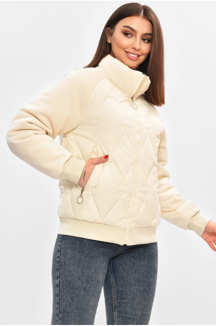 Куртка женская демисезонная молочного цвета 191 208506