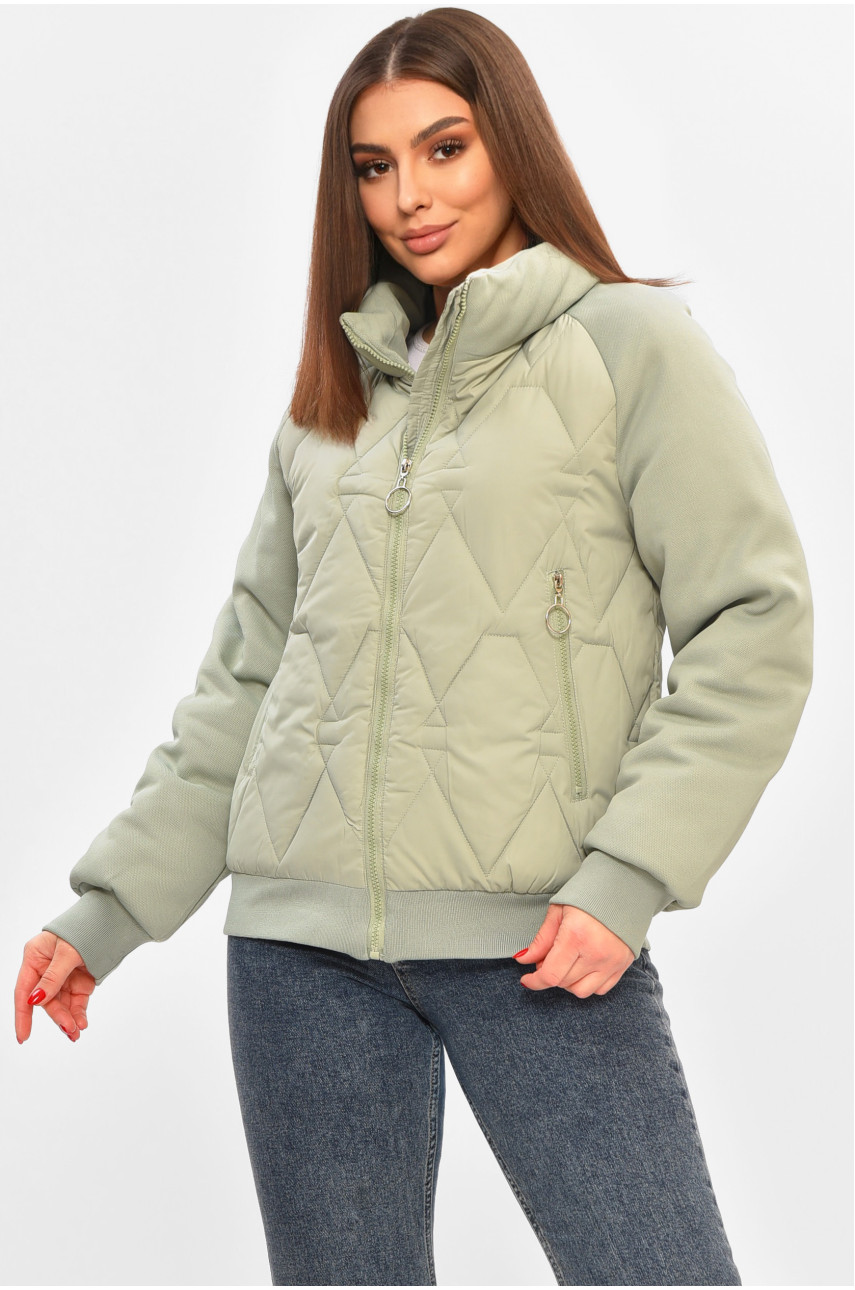 Куртка женская демисезонная мятного цвета 191 208508