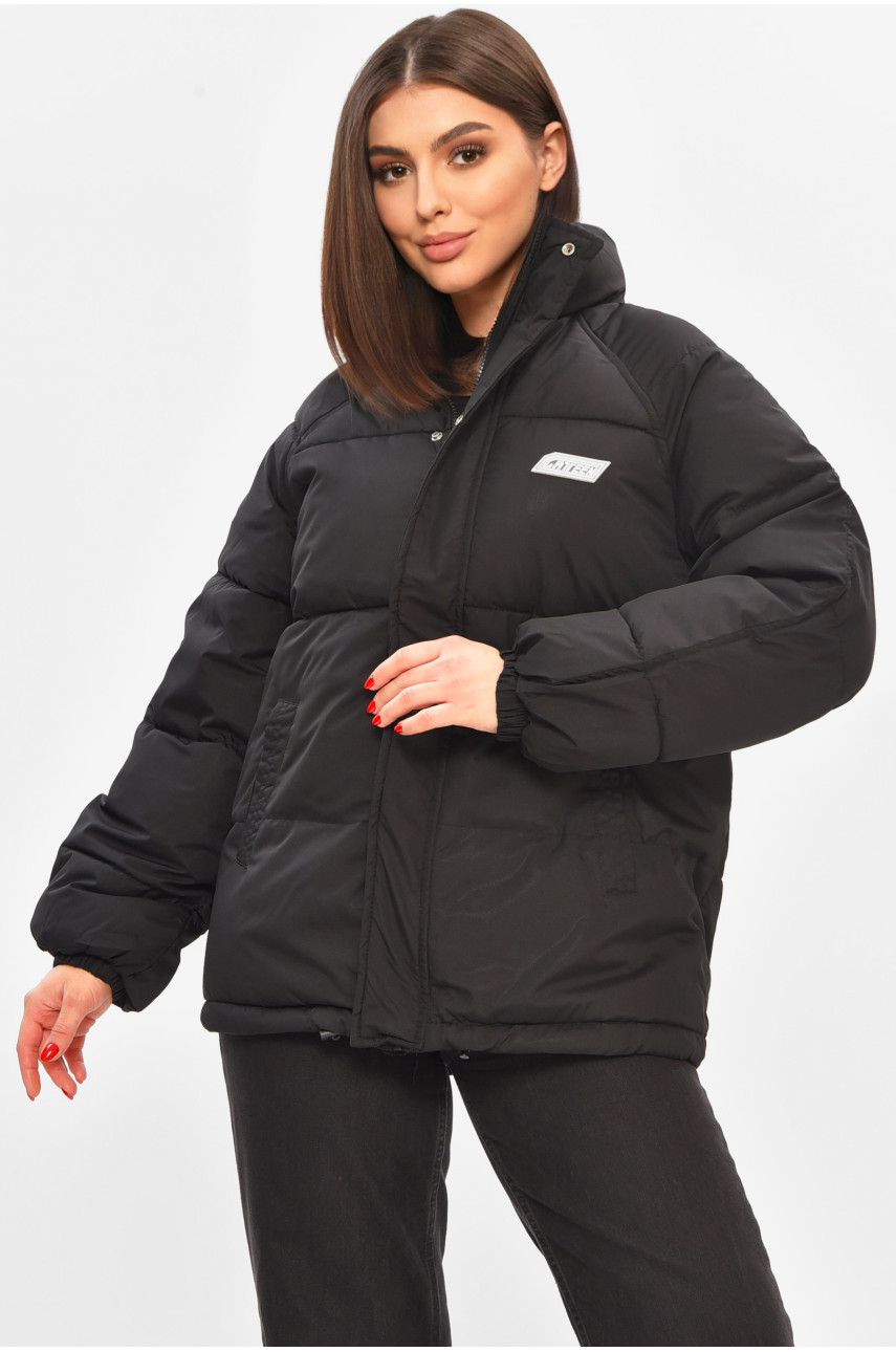 Куртка женская демисезонная черного цвета 521 208511