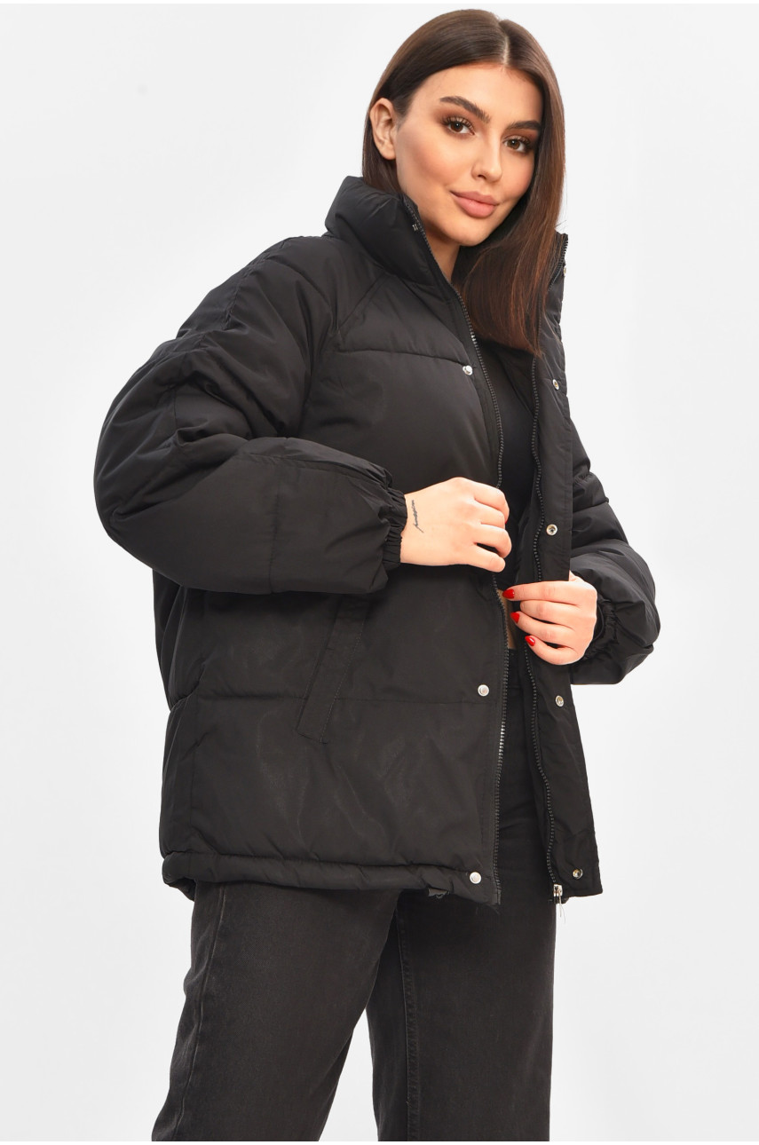 Куртка женская демисезонная черного цвета 521 208511