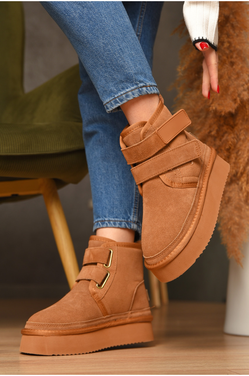 Угги женские на меху песочного цвета 5510-20 208516