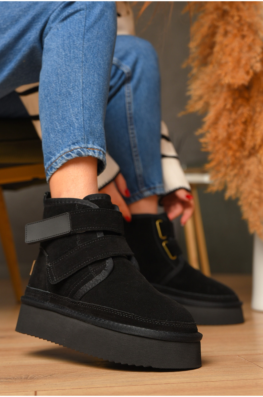 Угги женские на меху черного цвета 5510-1 208517