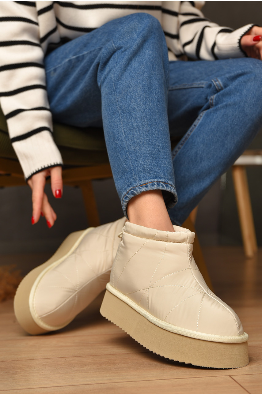 Угги женские на меху светло-бежевого цвета А808-13 208518