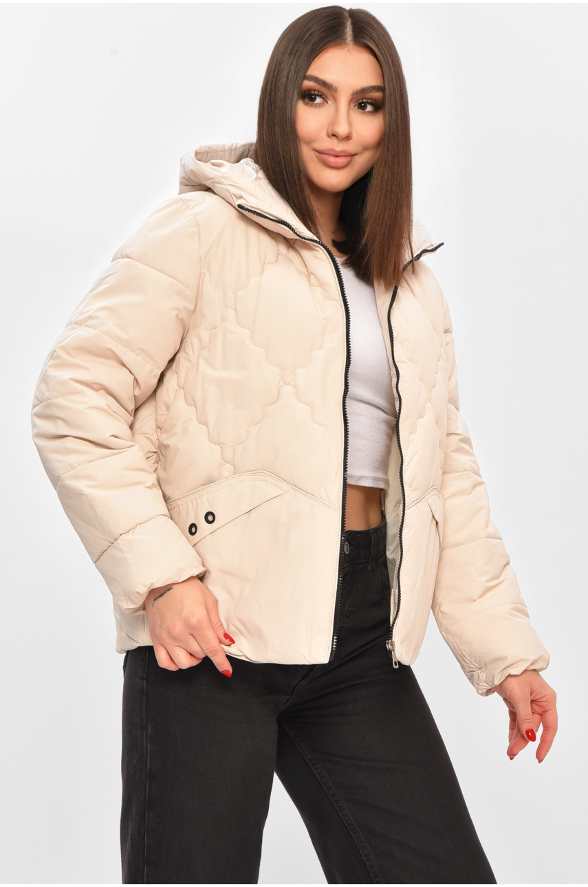 Куртка женская демисезонная молочного цвета 8032 208526