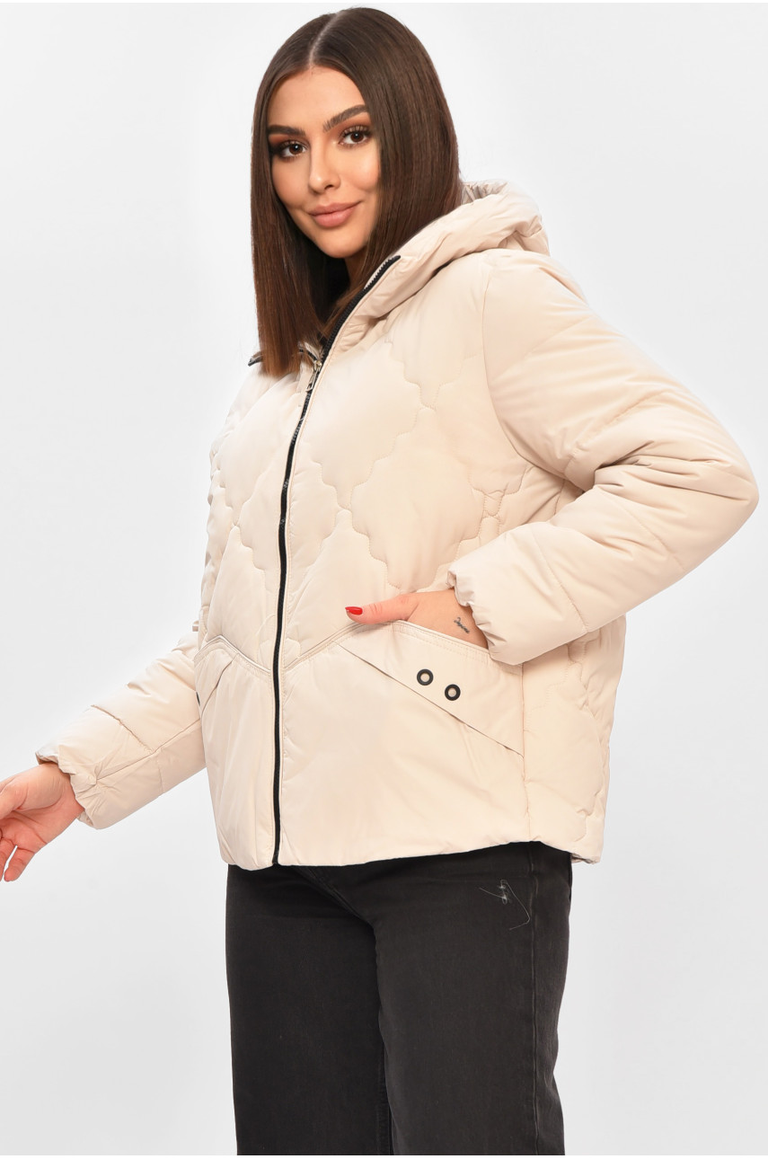 Куртка женская демисезонная молочного цвета 8032 208526