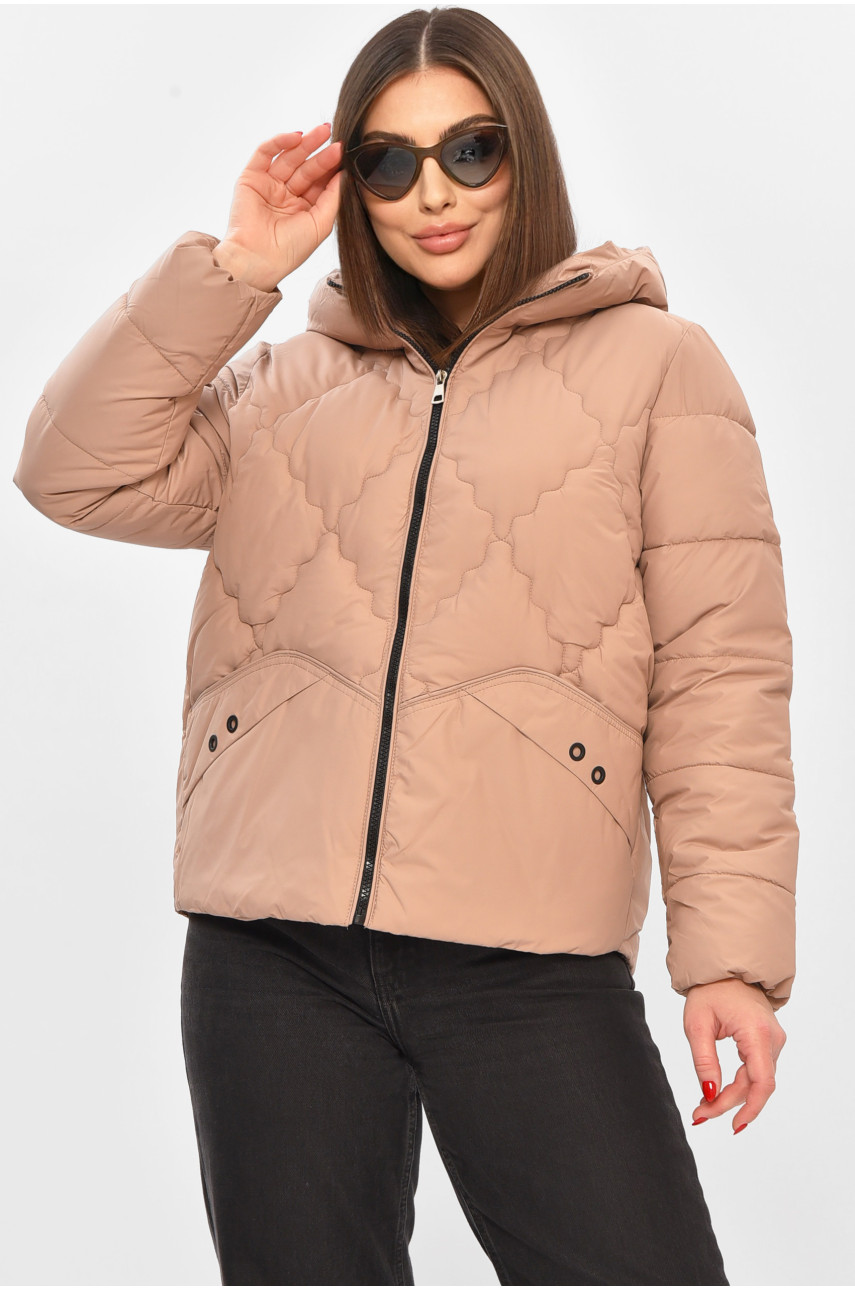 Куртка женская демисезонная бежевого цвета 8032 208528