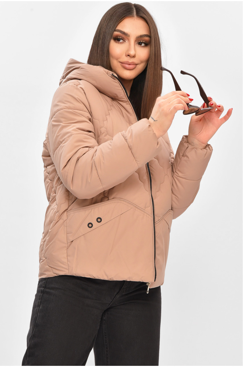 Куртка женская демисезонная бежевого цвета 8032 208528