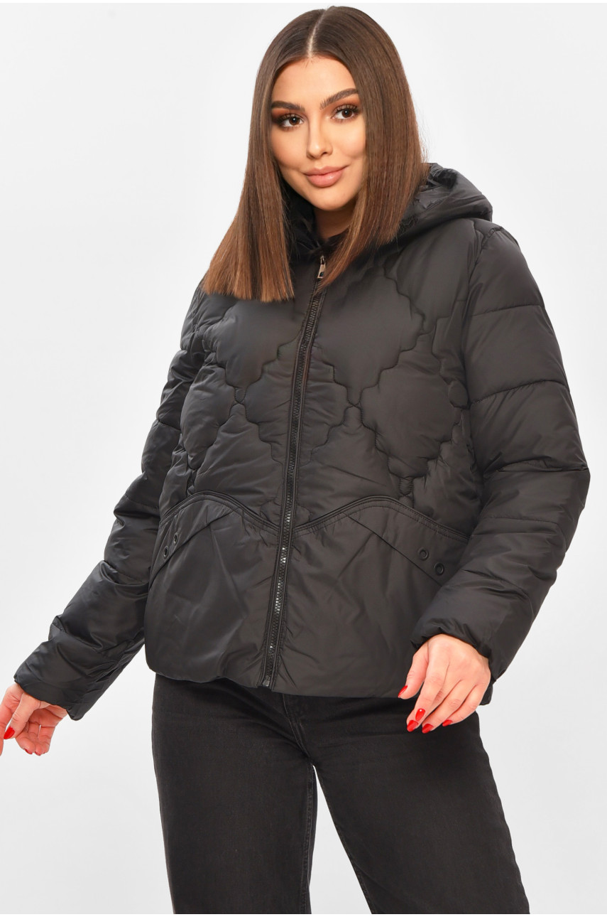 Куртка женская демисезонная черного цвета 8032 208529