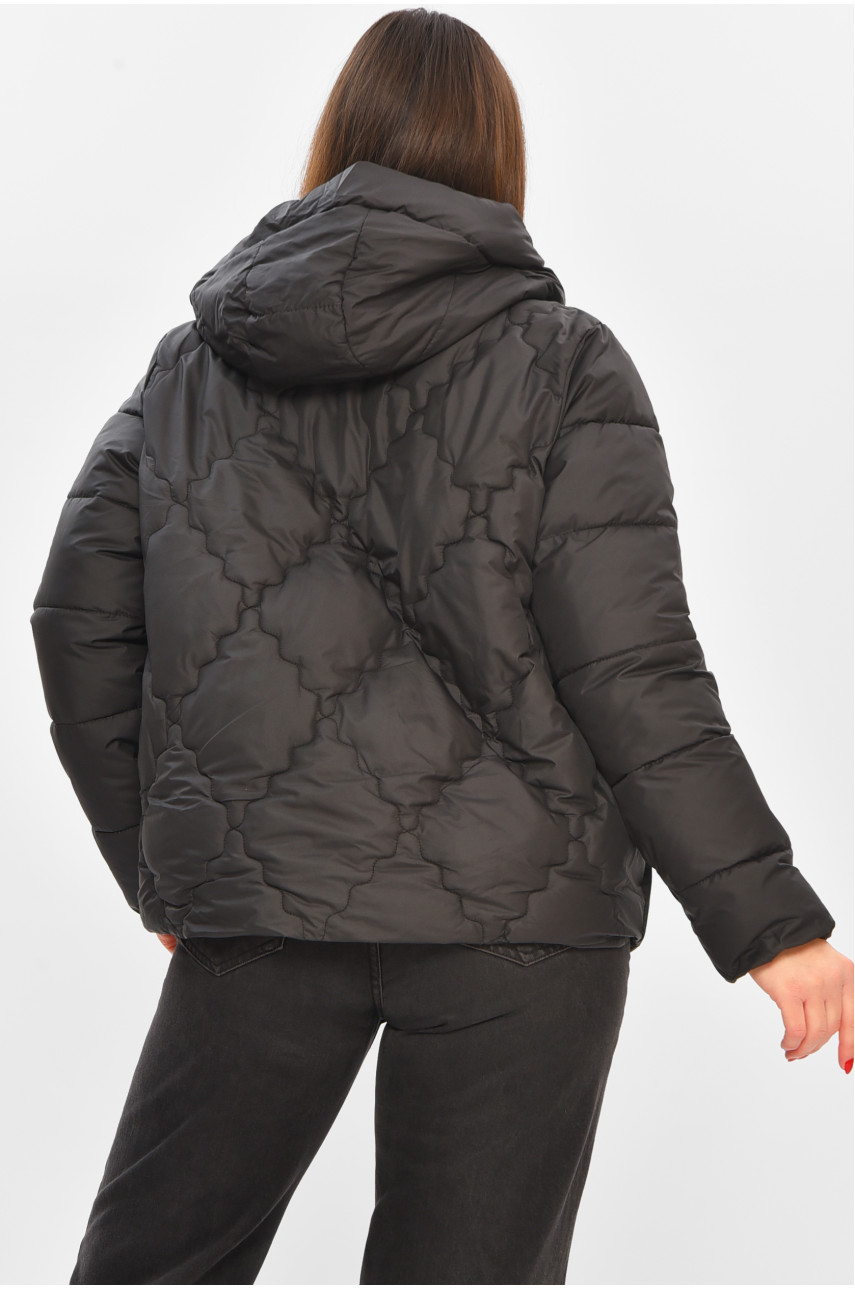 Куртка женская демисезонная черного цвета 8032 208529