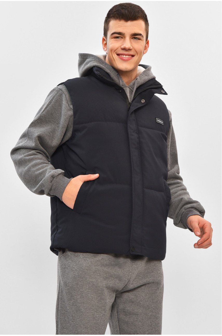 Жилетка мужская демисезонная черного цвета b-1 208530