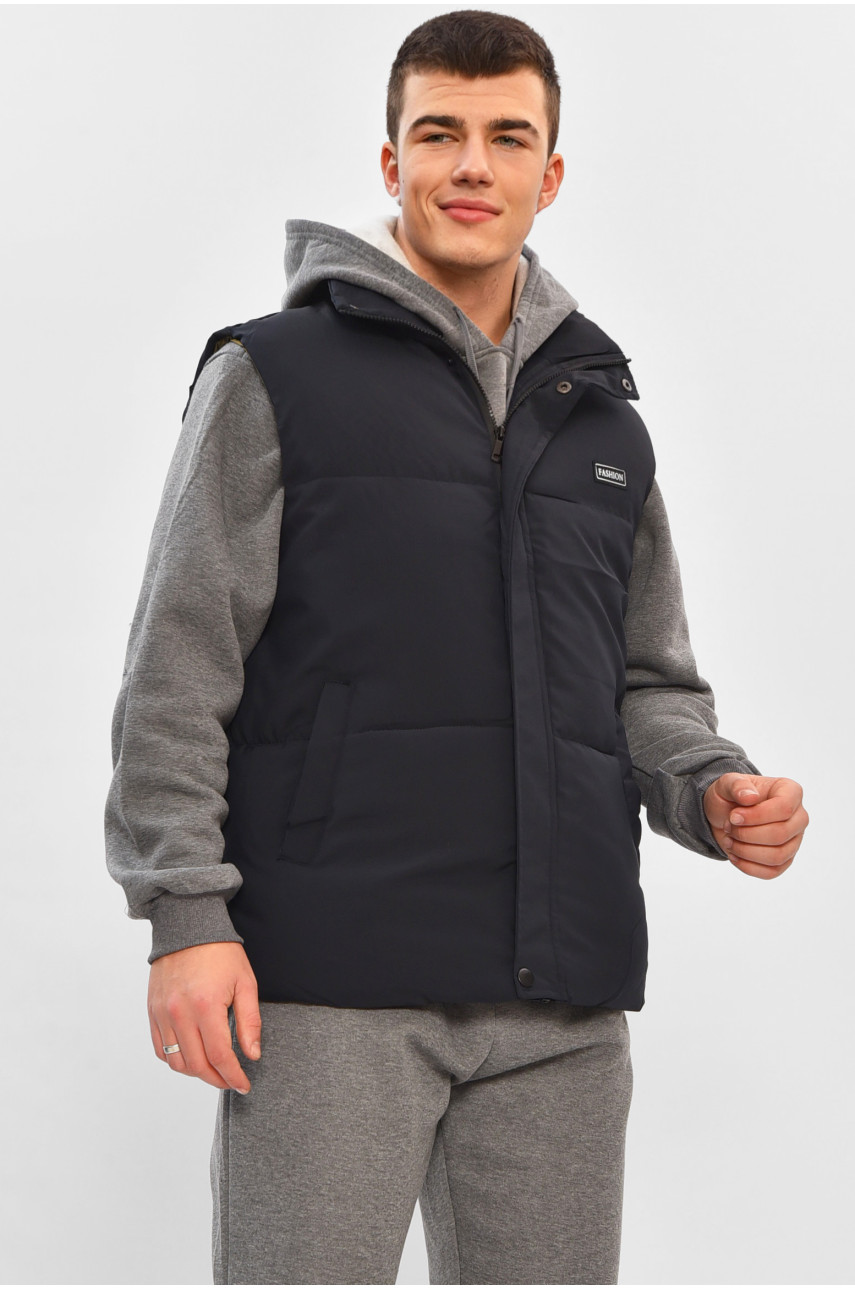 Жилетка мужская демисезонная тёмно-синего цвета b-1 208533