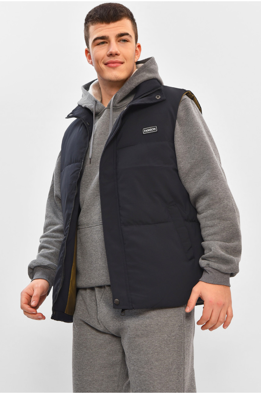 Жилетка мужская демисезонная тёмно-синего цвета b-1 208533