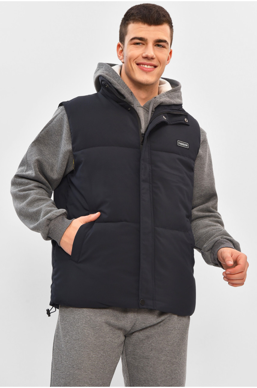 Жилетка мужская демисезонная тёмно-синего цвета b-1 208534