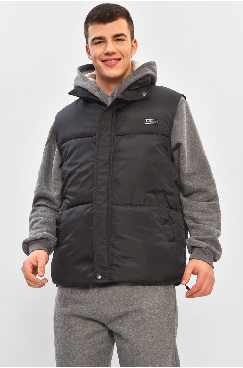 Жилетка мужская демисезонная черного цвета b-1 208535