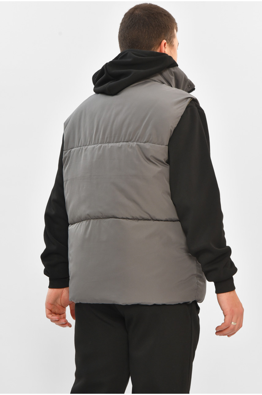 Жилетка мужская демисезонная серого цвета b-1 208536