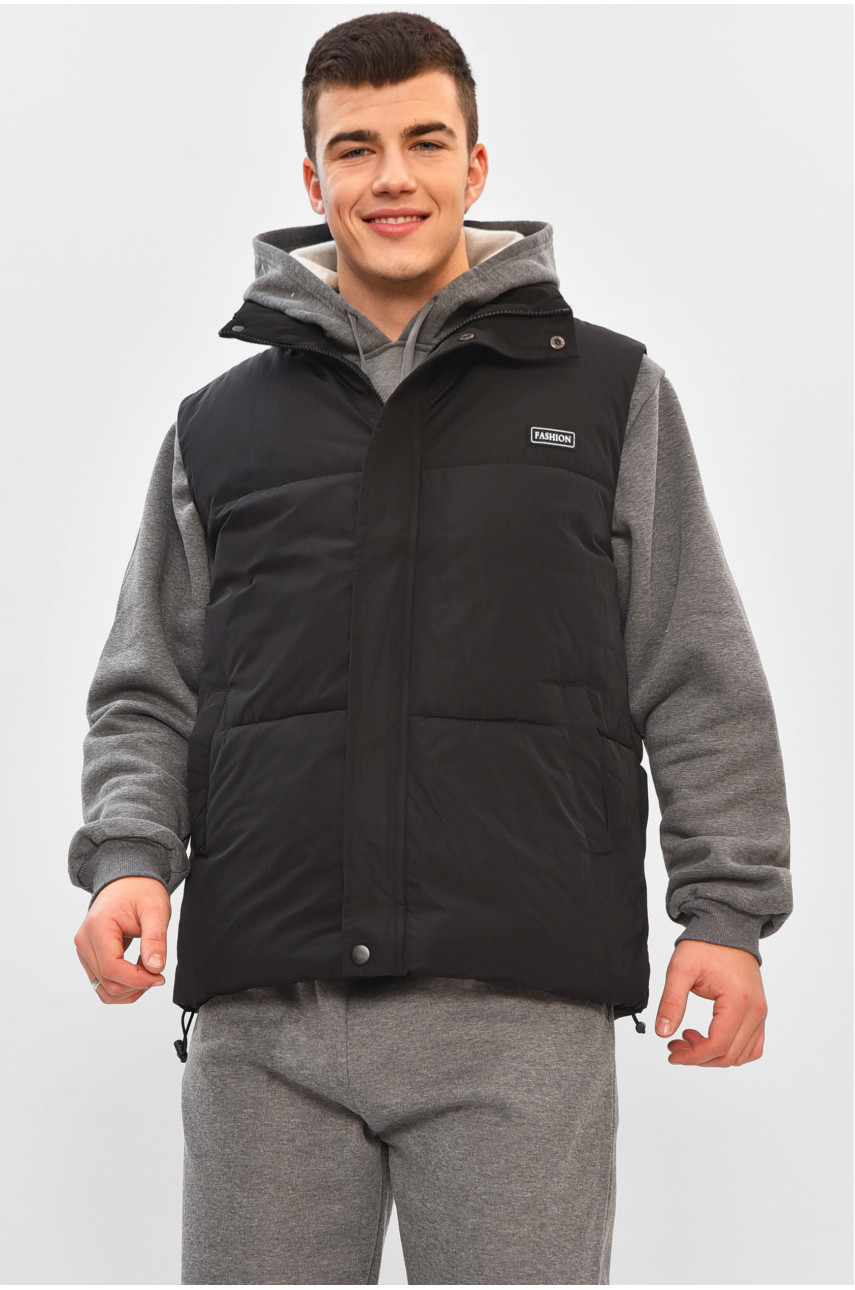 Жилетка мужская демисезонная черного цвета b-1 208538