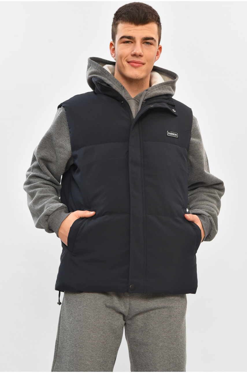 Жилетка мужская демисезонная тёмно-синего цвета b-1 208542