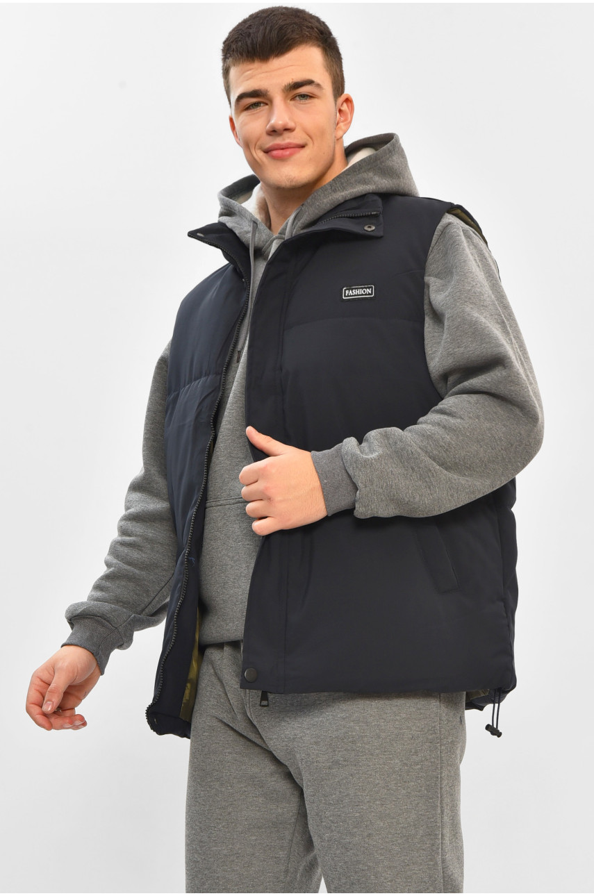 Жилетка мужская демисезонная тёмно-синего цвета b-1 208542