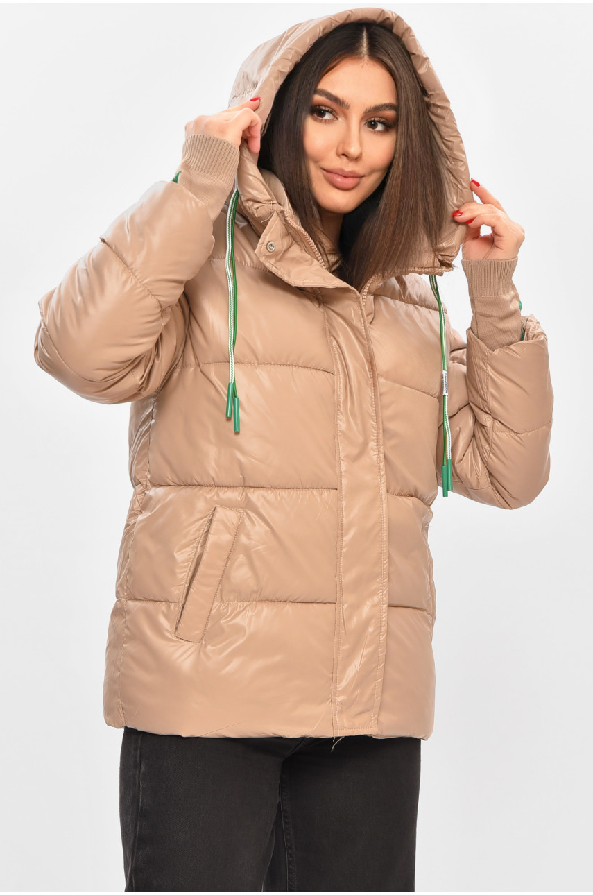 Куртка женская демисезонная бежевого цвета 1108 208546