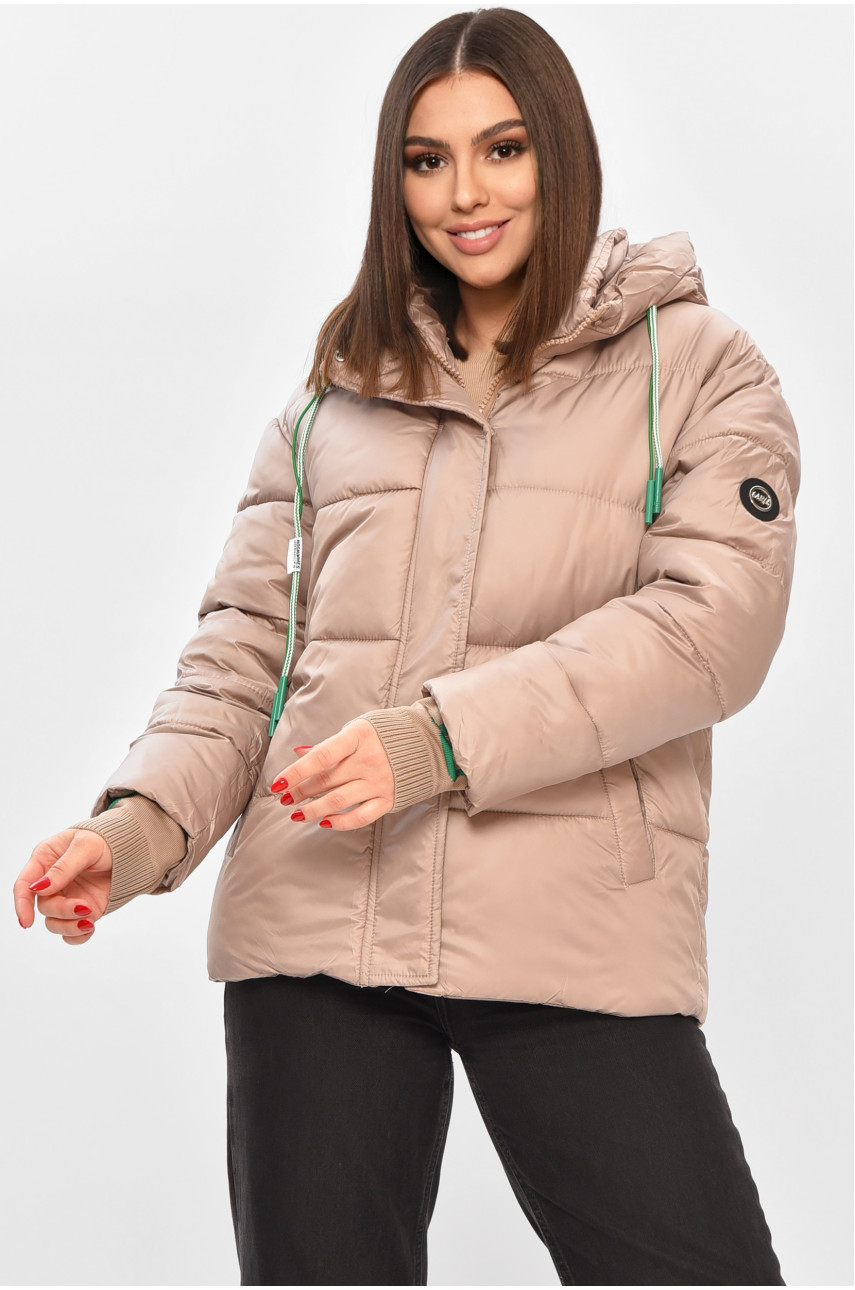 Куртка женская демисезонная тёмно-бежевого цвета 1108 208547