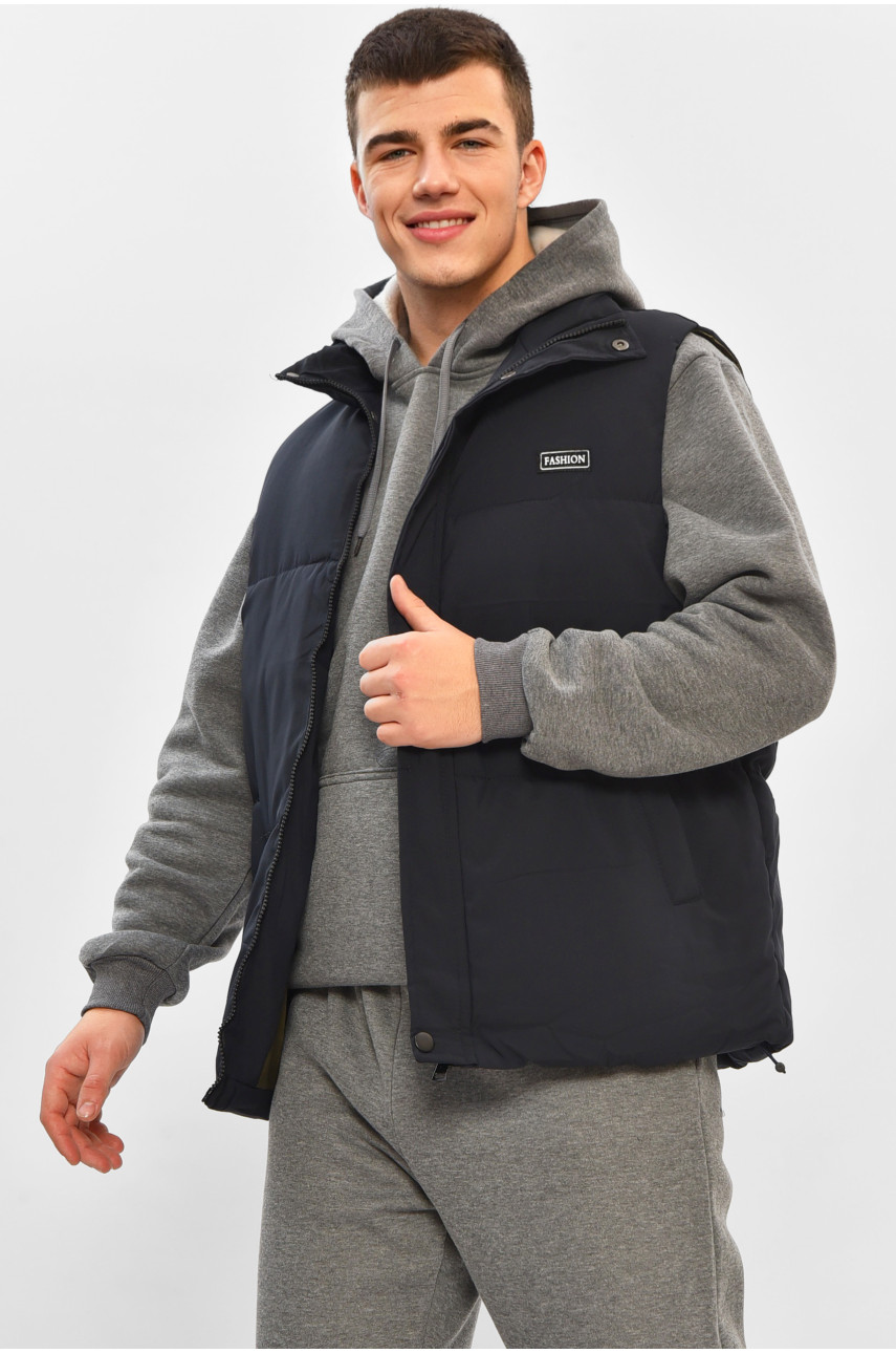 Жилетка мужская демисезонная тёмно-синего цвета b-1 208553