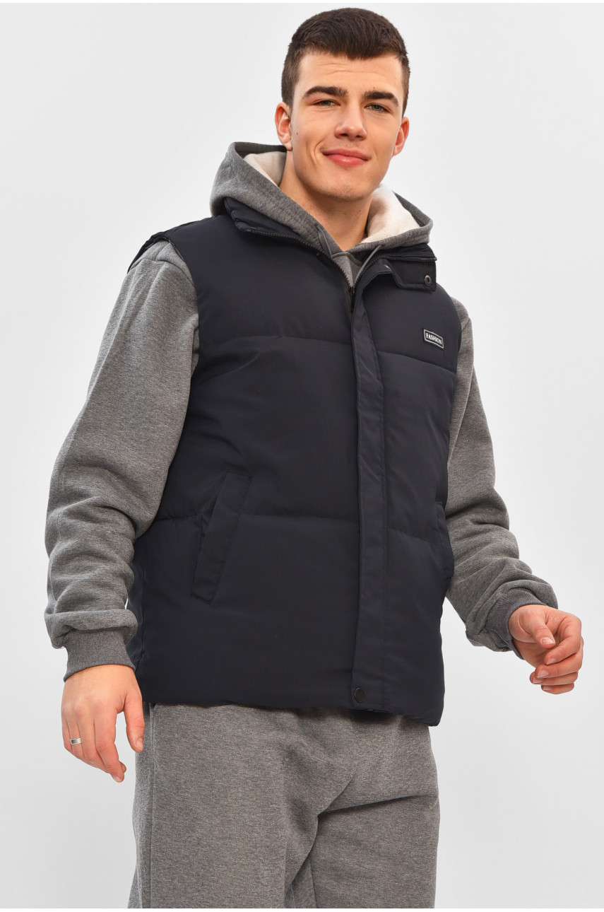 Жилетка мужская демисезонная тёмно-синего цвета b-1 208555