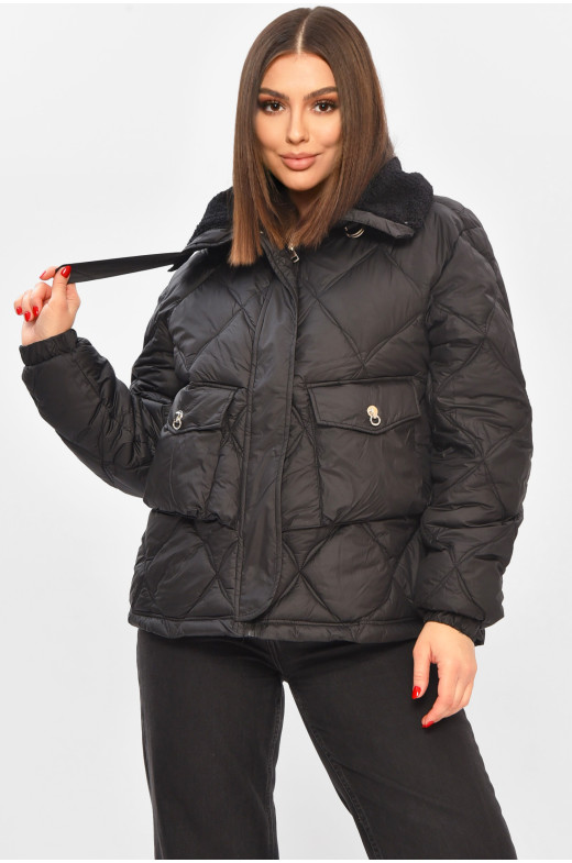 Куртка женская демисезонная черного цвета 811 208558