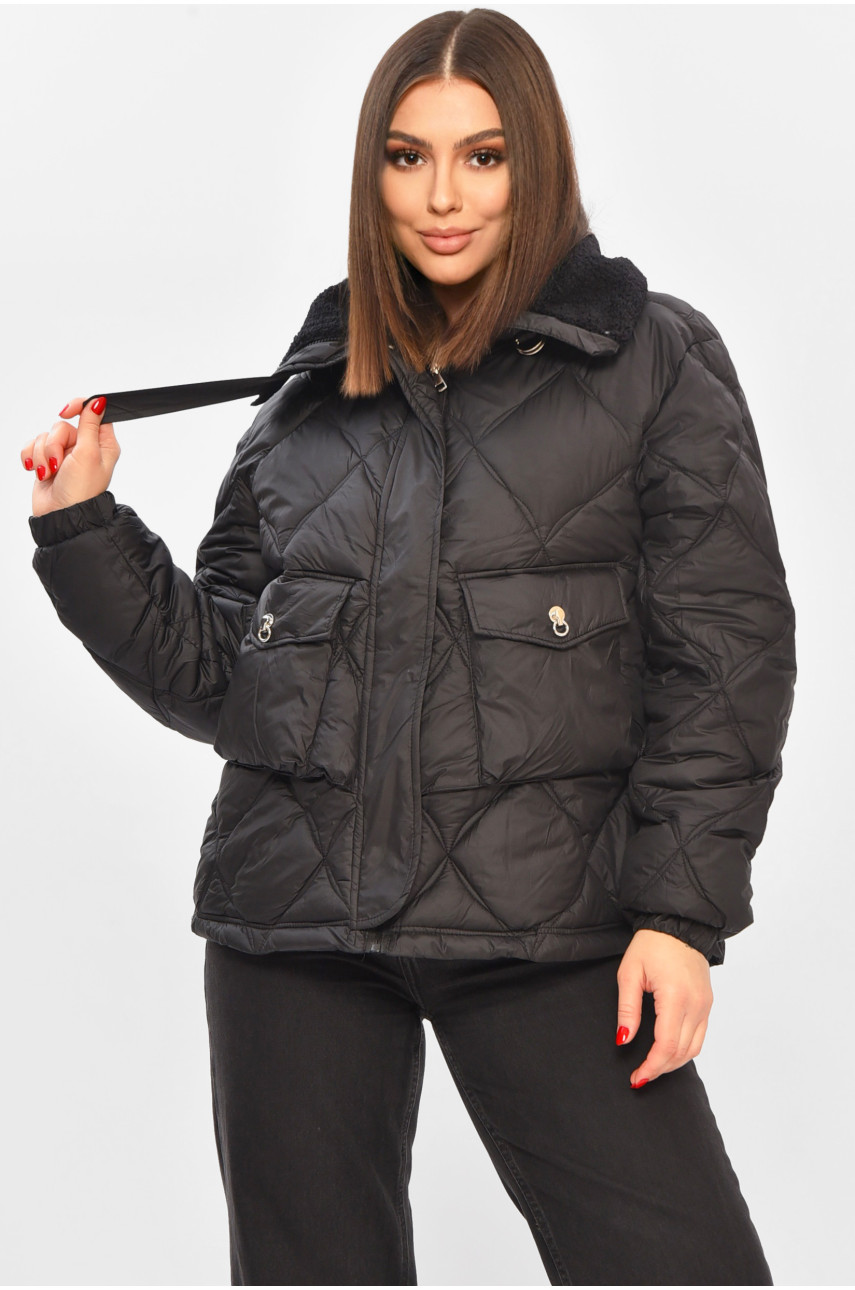 Куртка женская демисезонная черного цвета 811 208558