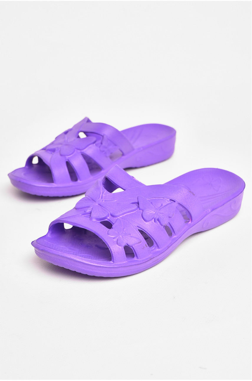 Шлепанцы пена женские фиолетового цвета 208565