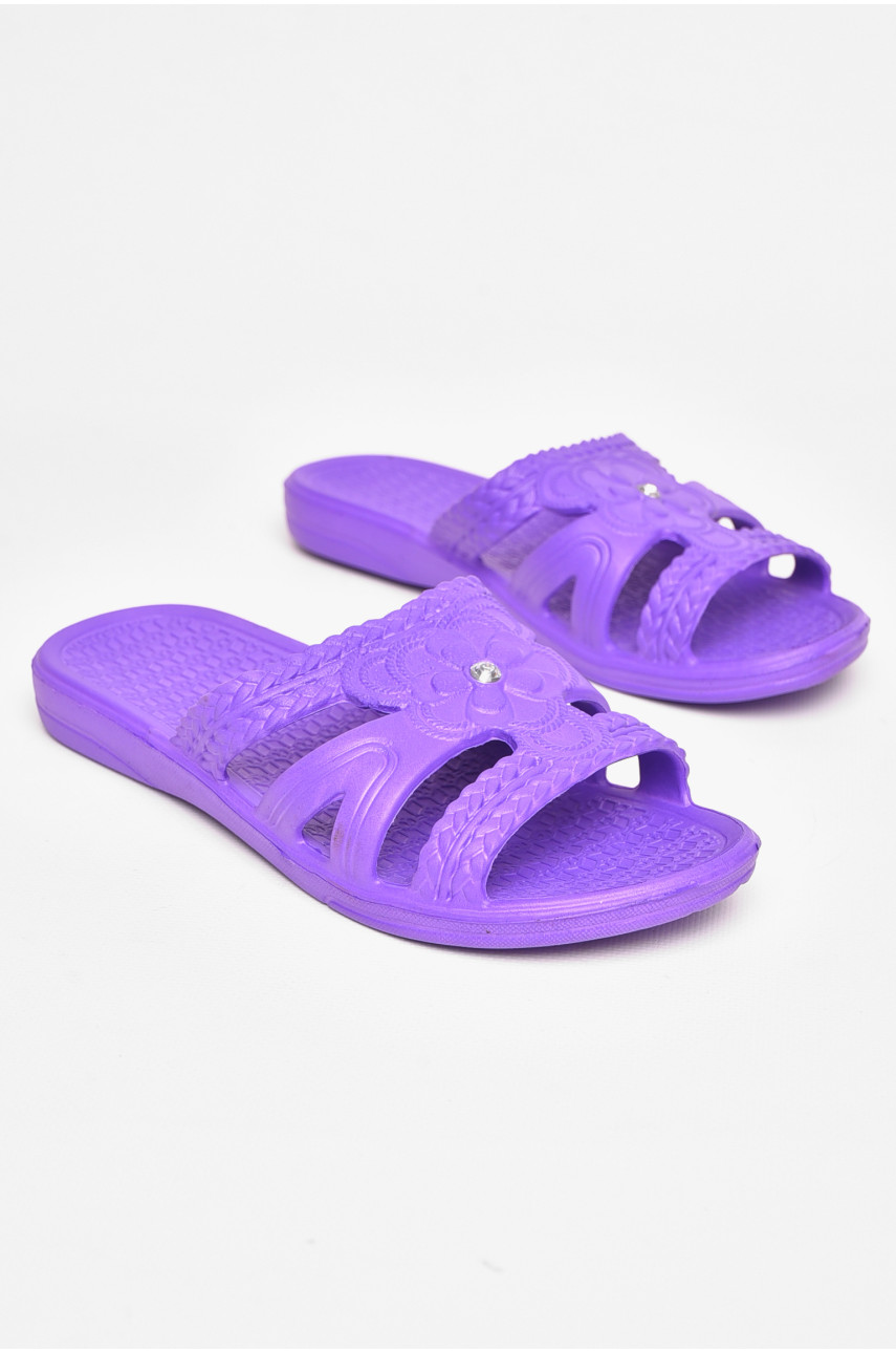 Шлепанцы пена женские фиолетового цвета 208569