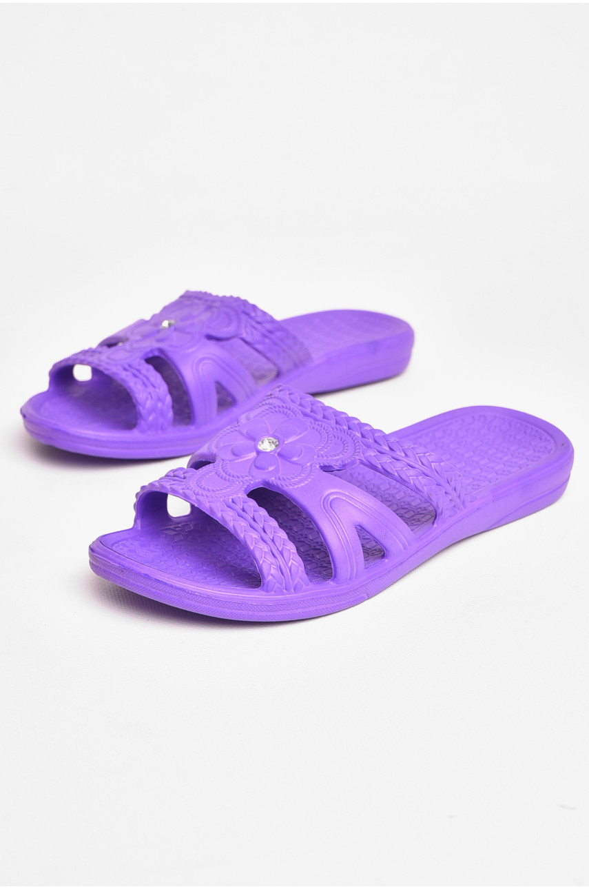 Шлепанцы пена женские фиолетового цвета 208569