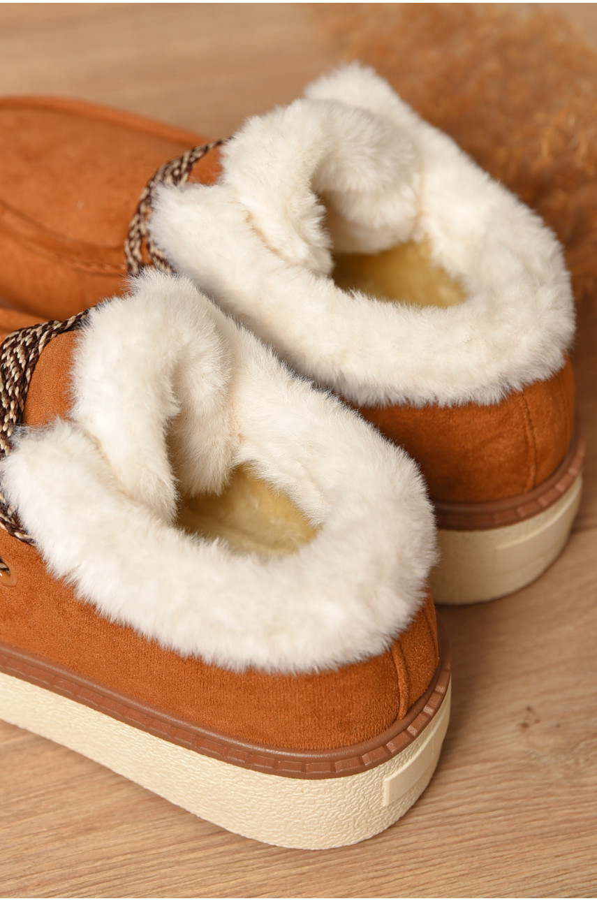 Лофери жіночі на хутрі світло-коричневого кольору М203-2 208571