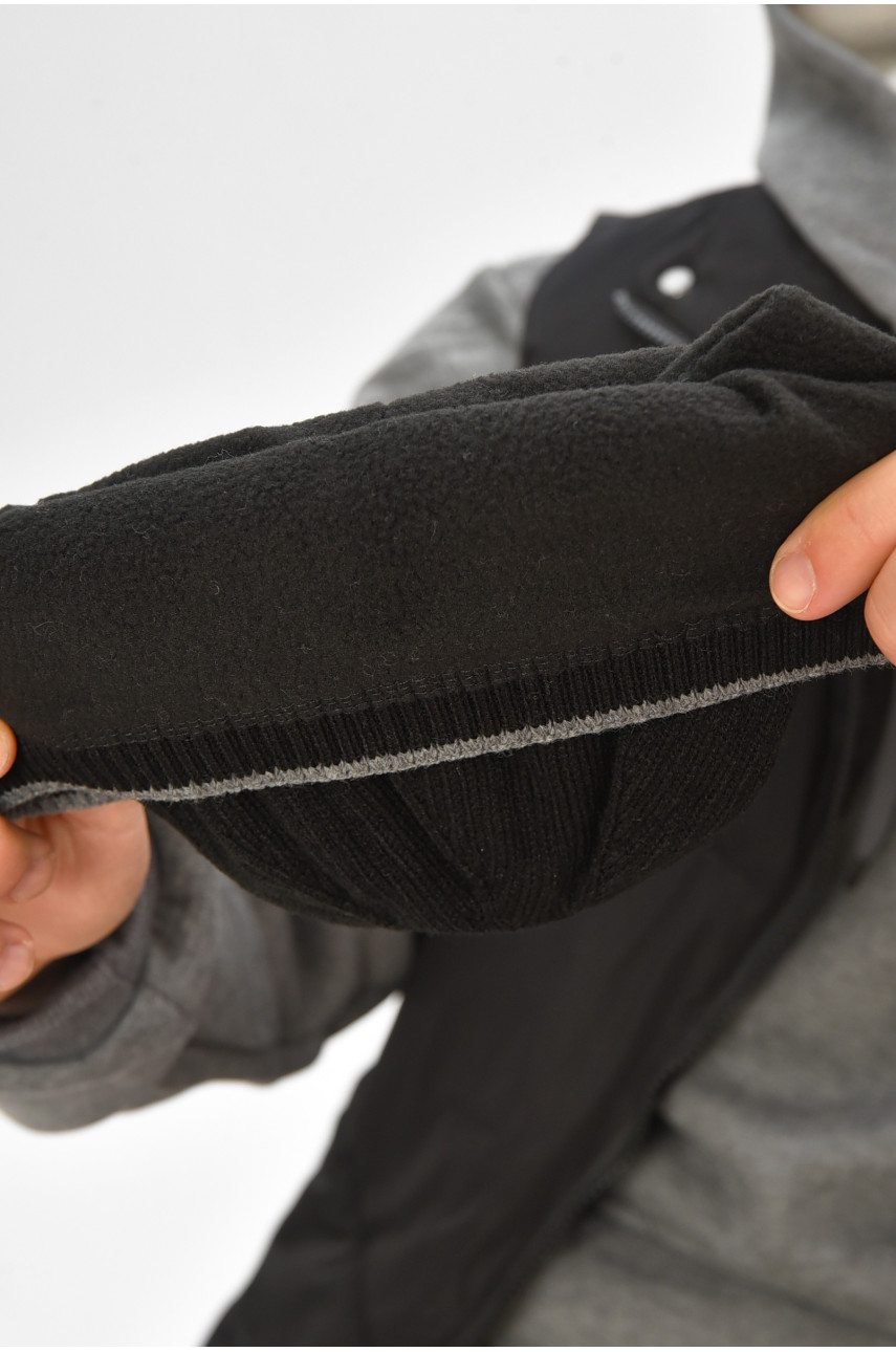 Шапка чоловіча на флісі чорного кольору 208574