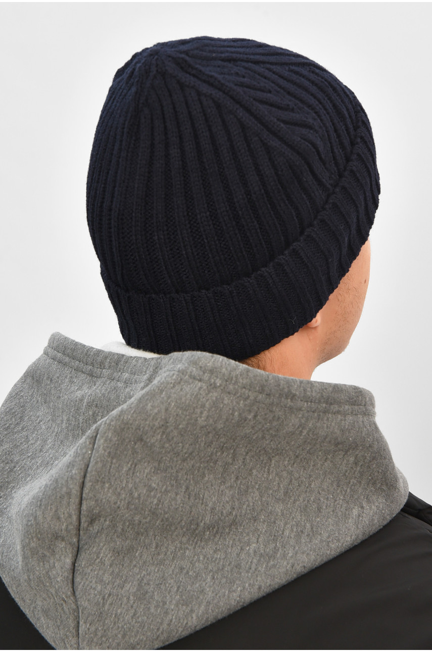 Шапка мужская на флисе темно-синего цвета 208582