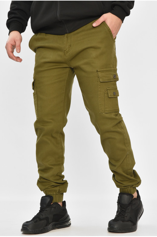 Джинсы мужские однотонные цвета хаки RT8076 208588