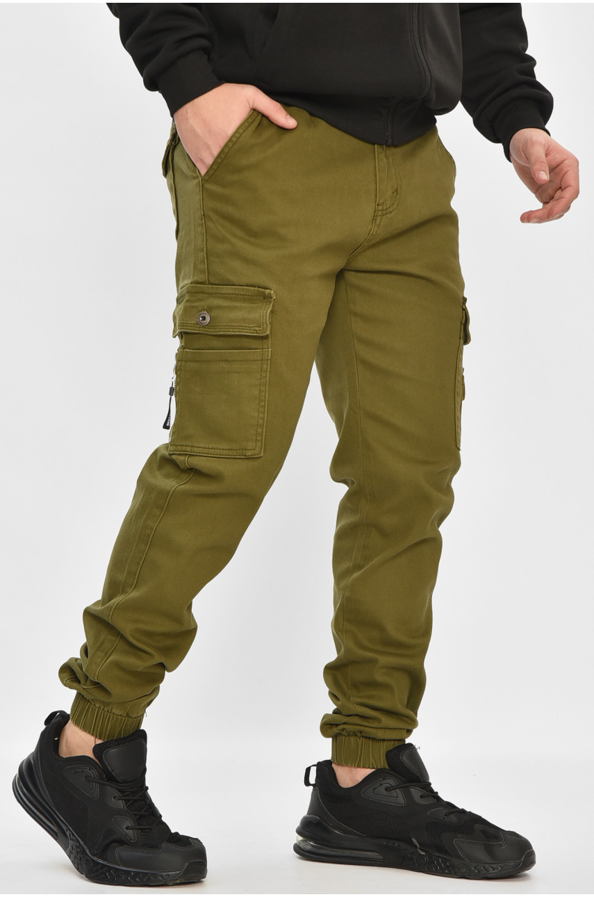 Джинсы мужские однотонные цвета хаки RT8076 208588