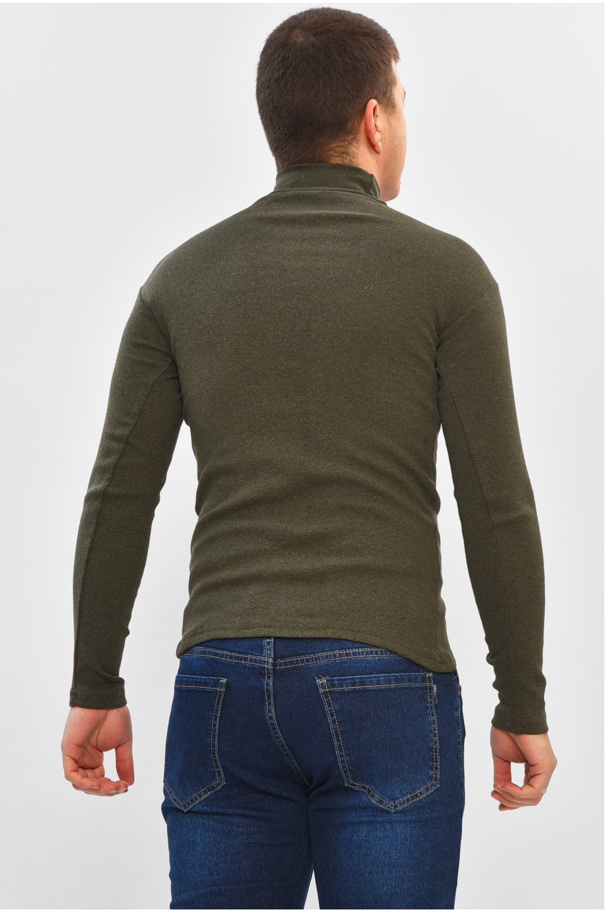 Гольф мужской однотонный на флисе цвета хаки 34336 208590