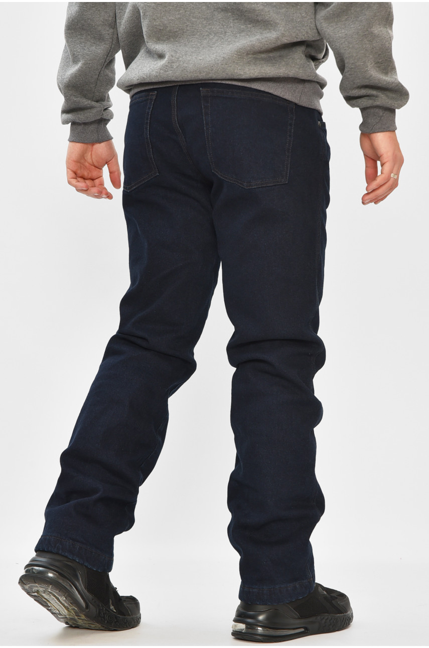 Джинси чоловічі напівбатальні на флісі темно-синього кольору 3479832 208595