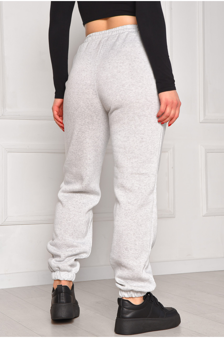 Спортивные штаны женские на флисе серого цвета 350 208606