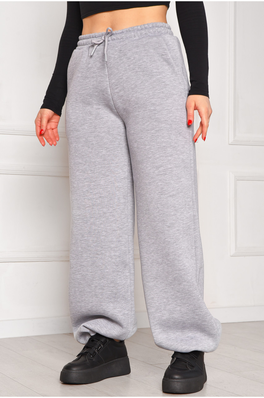 Спортивные штаны женские на флисе серого цвета 1835 208611