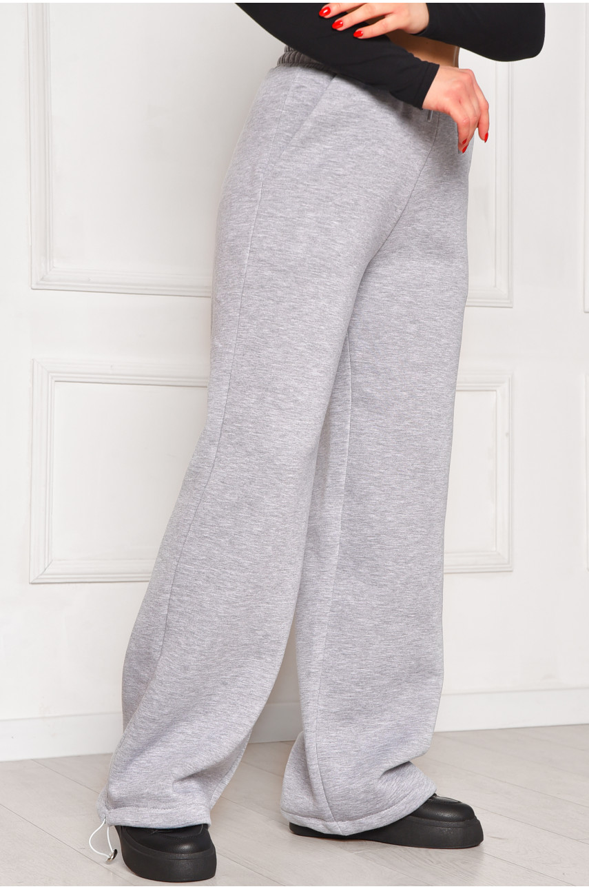 Спортивные штаны женские на флисе серого цвета 1835 208611