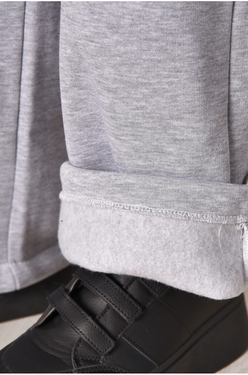 Спортивные штаны женские на флисе серого цвета 1835 208611