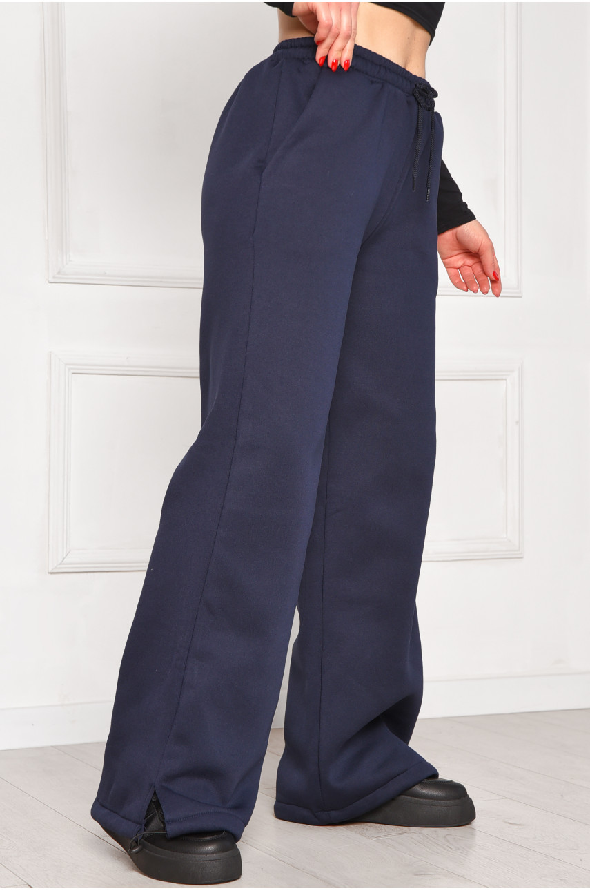Спортивные штаны женские на флисе тёмно-синего цвета 1835 208612